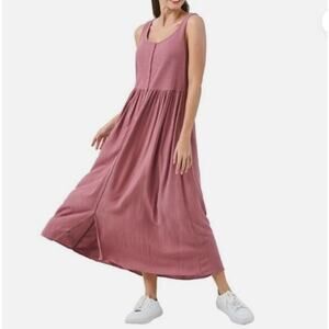 Frye Women's Dusty Rose Pink Button Front Midi Dress Size Medium